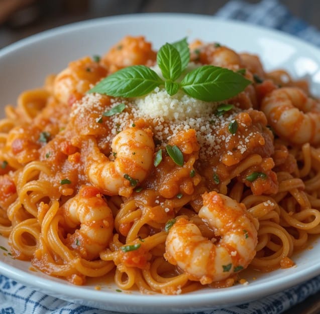 Tomato Sauce with Shrimp Pasta