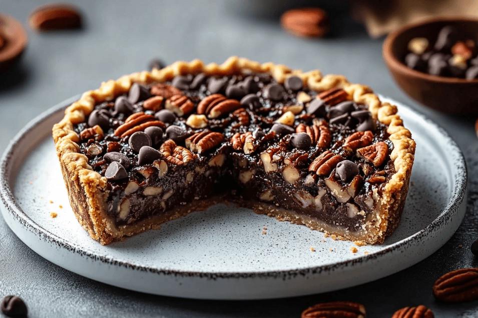 Chocolate Chip Pecan Pie slice