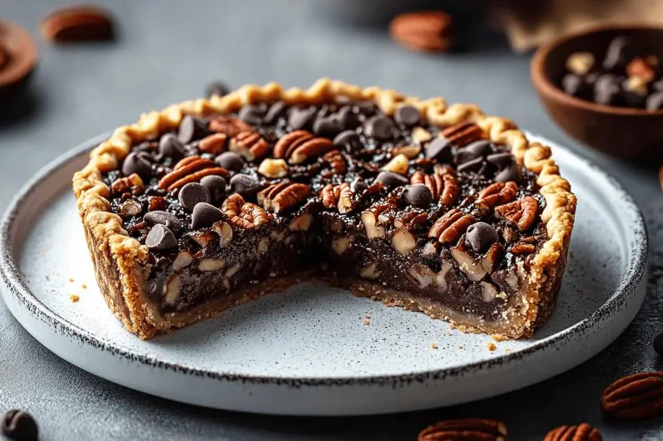 Chocolate Chip Pecan Pie slice