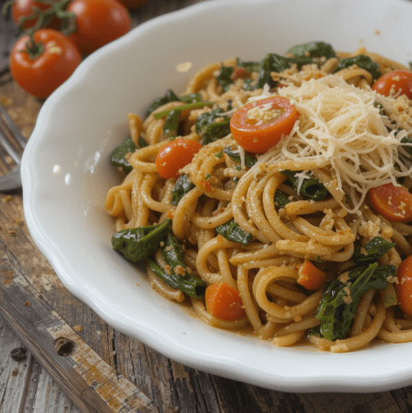 pasta with spinach and tomatoes